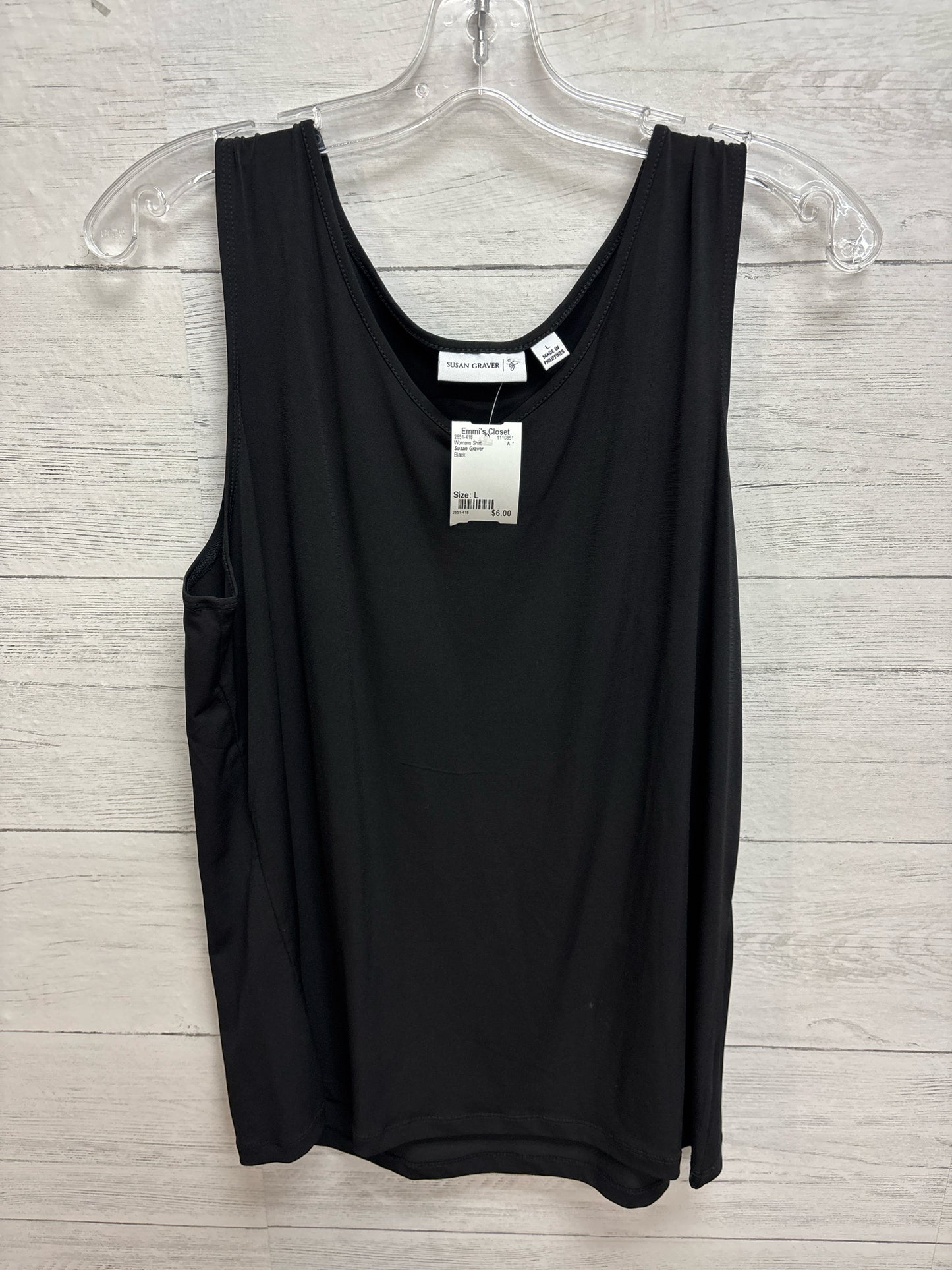 Size L Susan Graver Black Womens Shirt