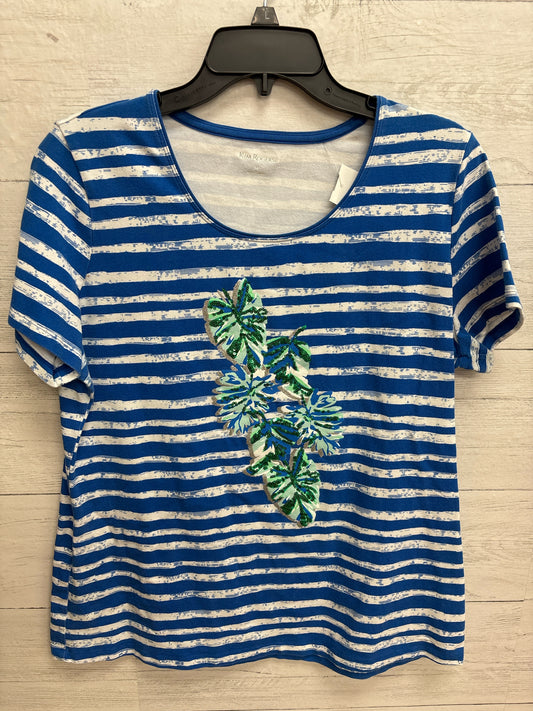 Size L Kim Rogers Blue/White Shirt