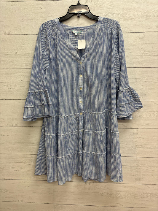 Size 1X Blue Island Blue/White Dress