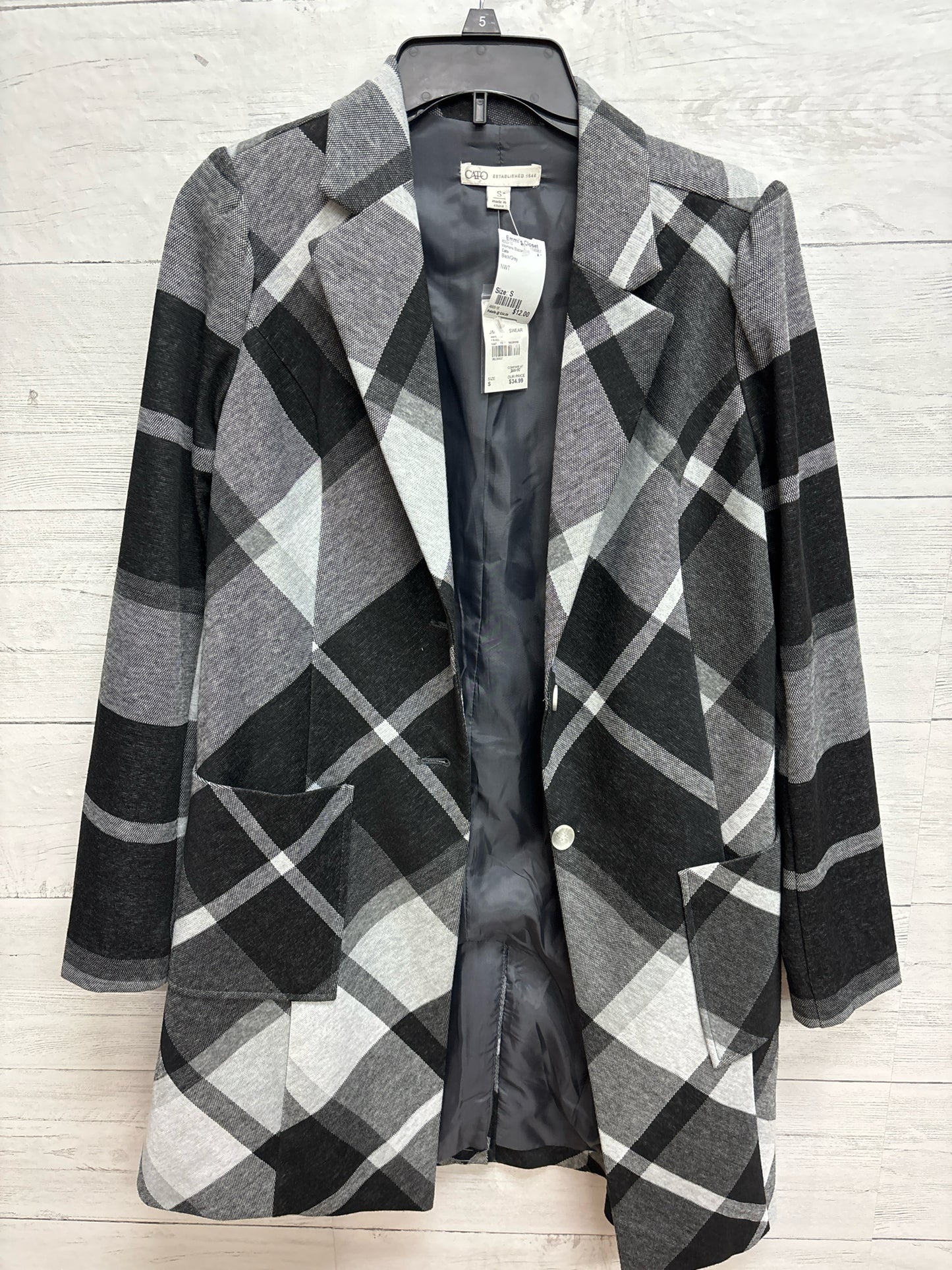 Size S Cato Black/Grey Womens Blazer