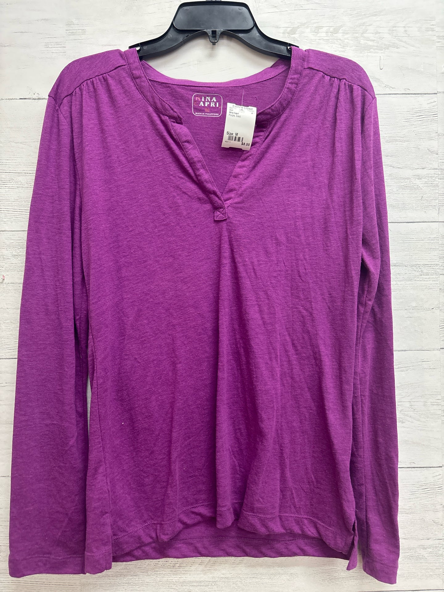 Size M Nina Capri Purple Shirt