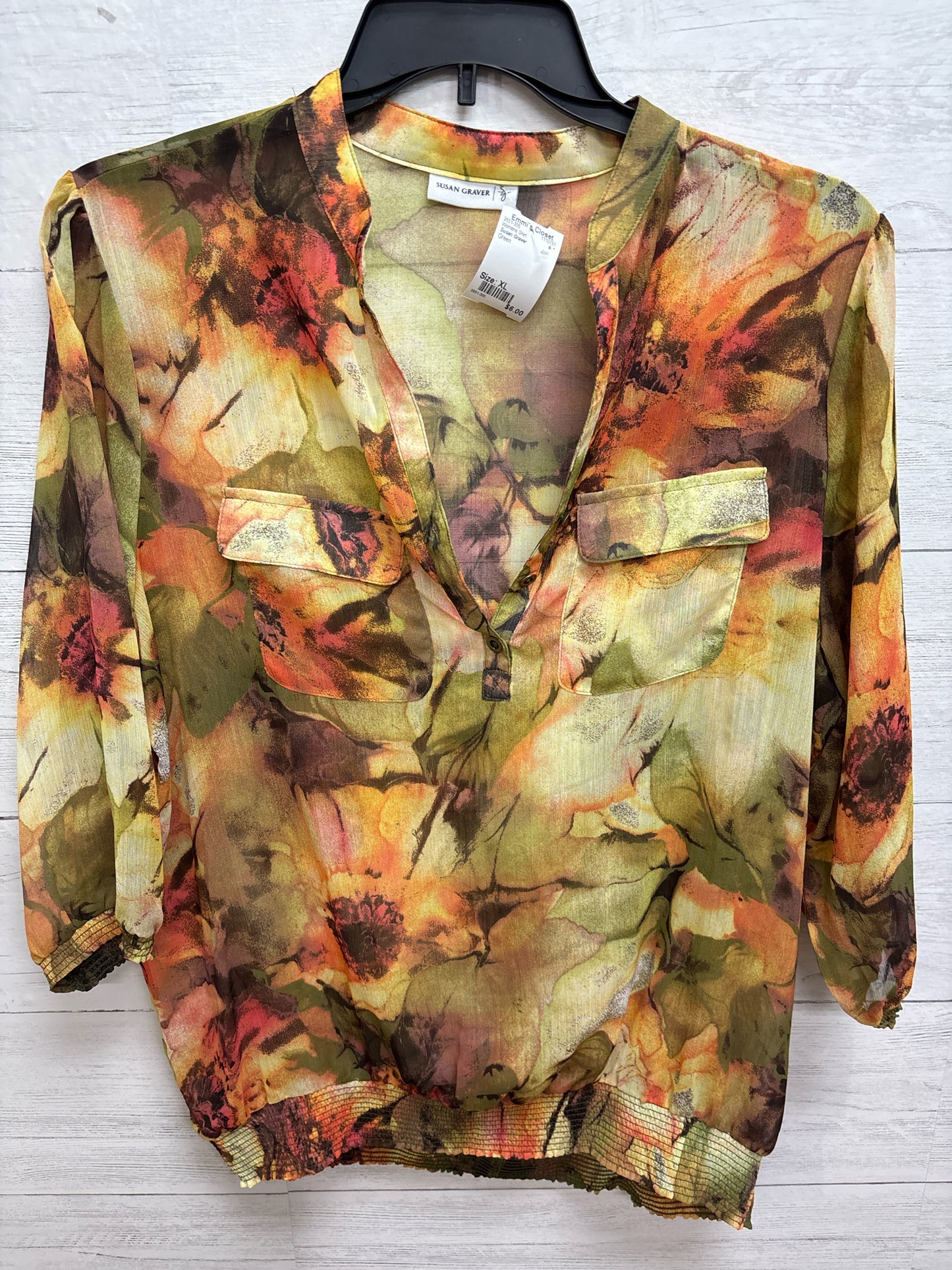 Size XL Susan Graver Green Womens Shirt