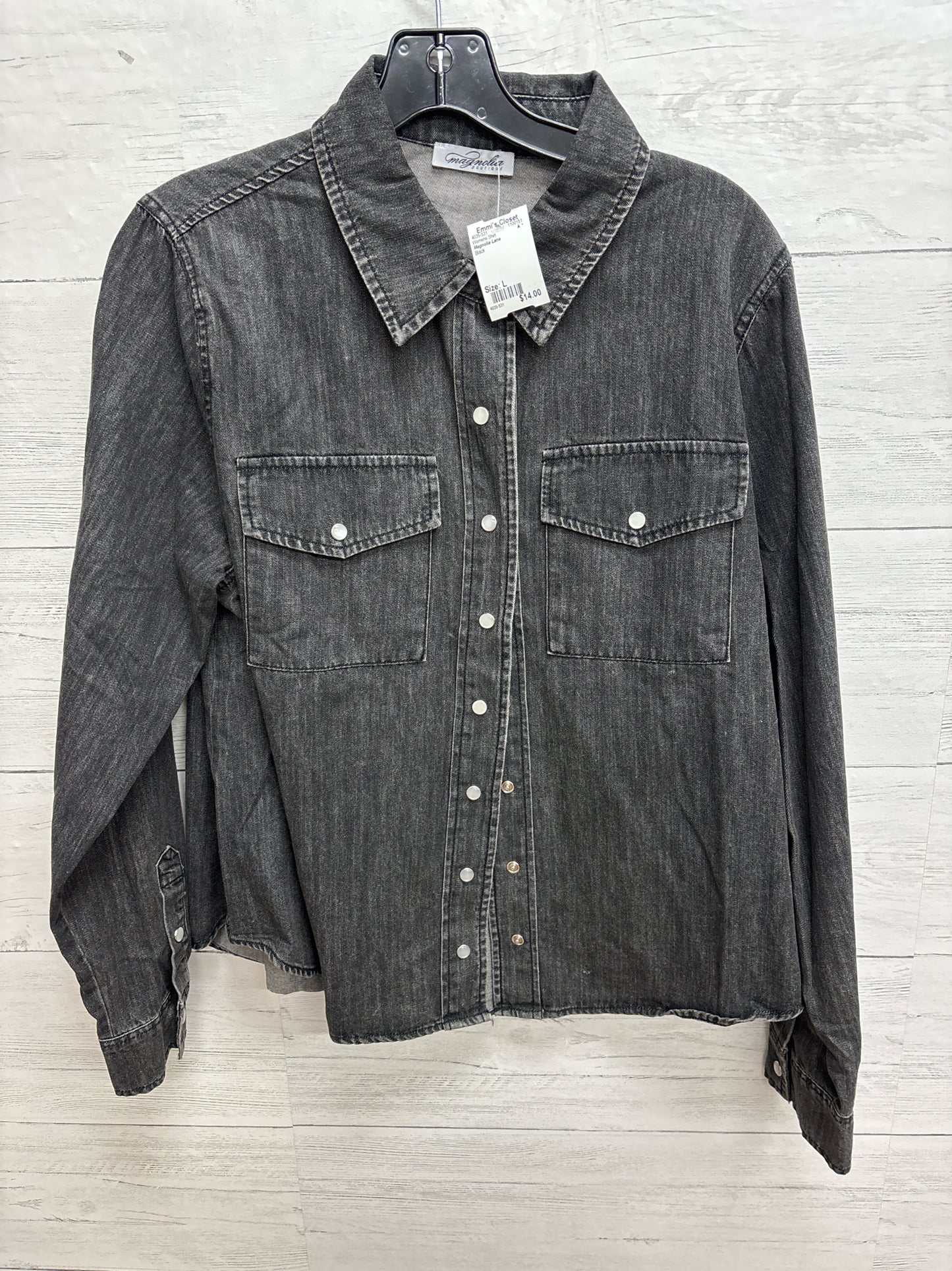 Size L Magnolia Lane Black Womens Shirt