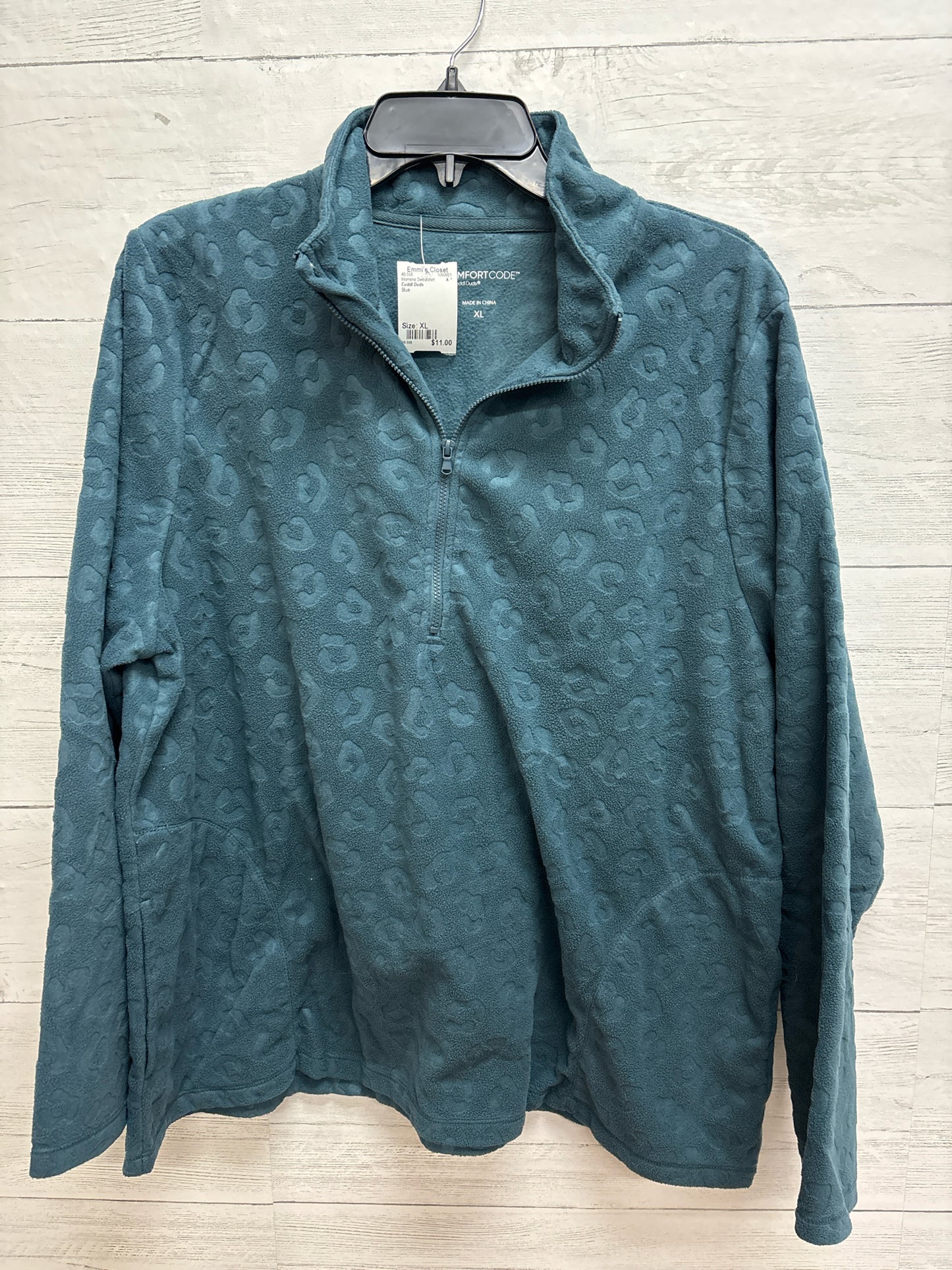 Size XL Cuddl Duds Blue Womens Sweatshirt