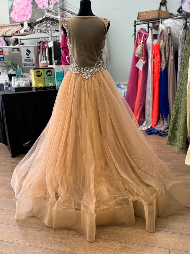 Size 8 Terani Champagne Gown