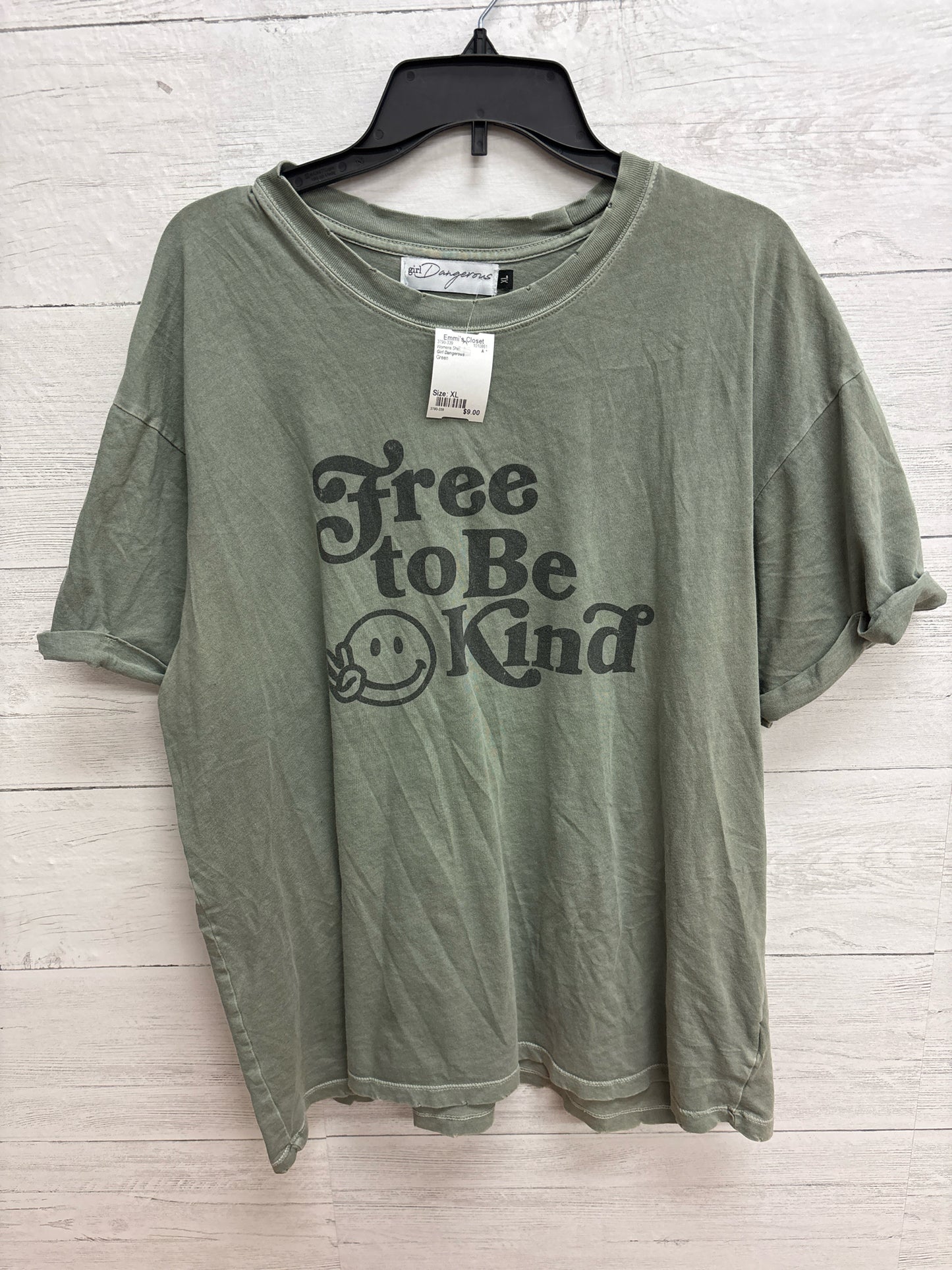 Size XL Girl Dangerous Green Womens Shirt