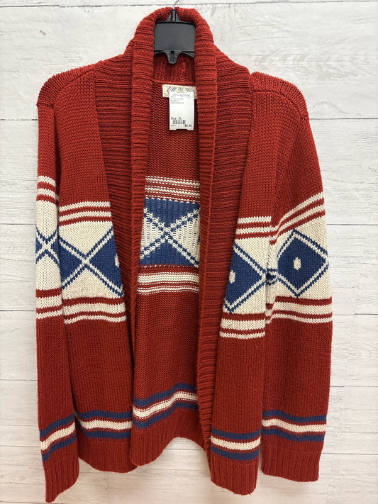 Size XL Pink Rose MAROON/BLUE Womens Cardigan