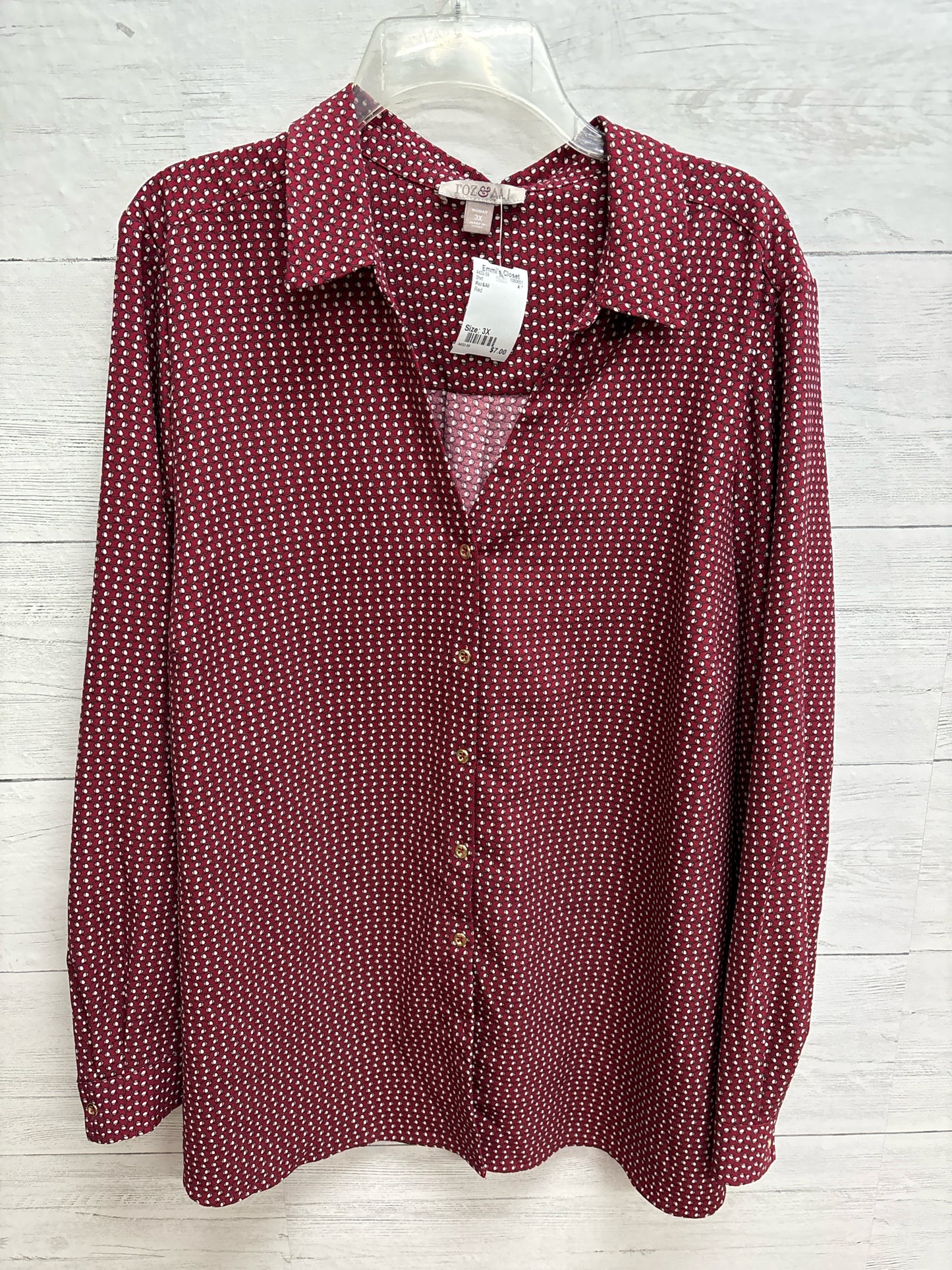 Size 3X Roz&Ali Red Shirt
