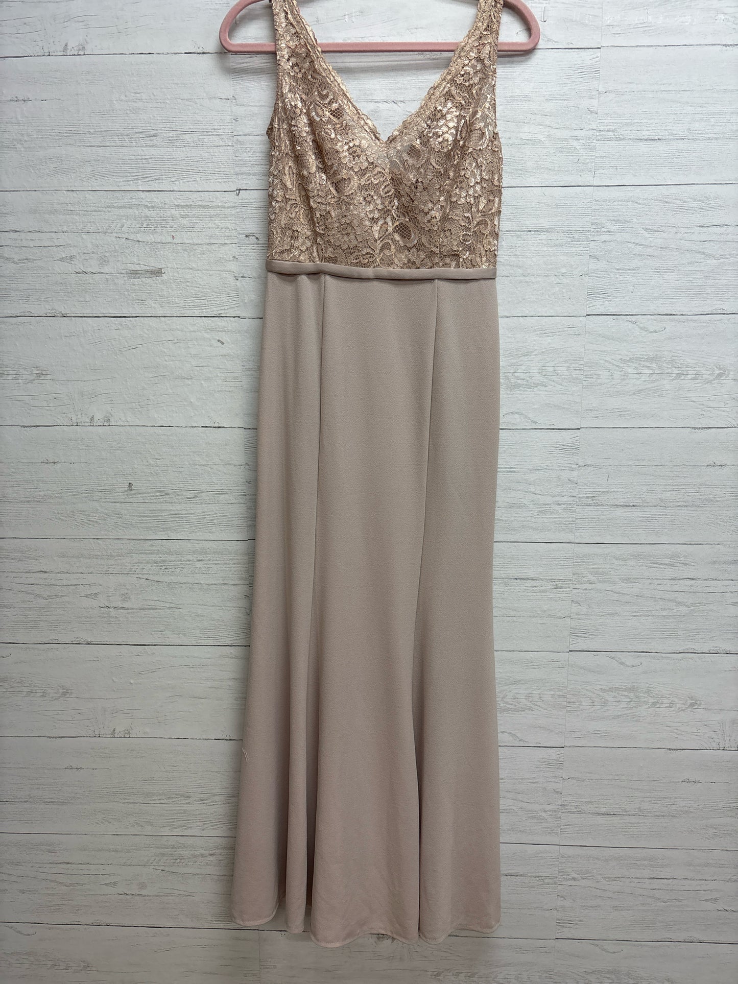 Size 6 Davids Bridal Tan Gown