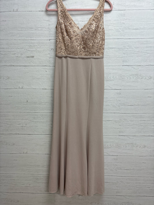 Size 6 Davids Bridal Tan Gown