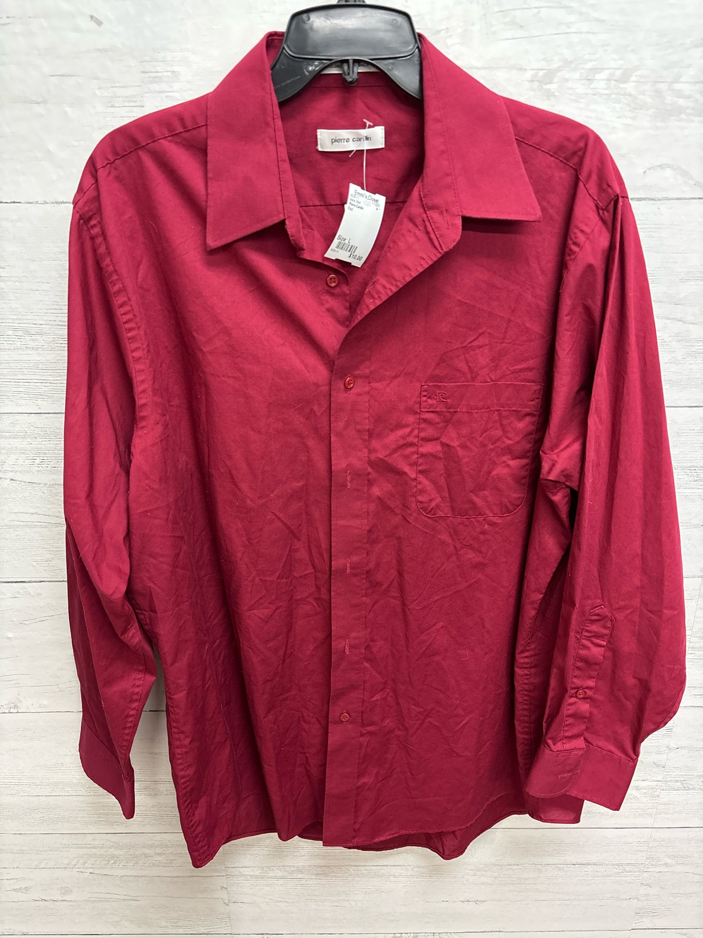 Size L Pierre Cardin Red Mens Shirt