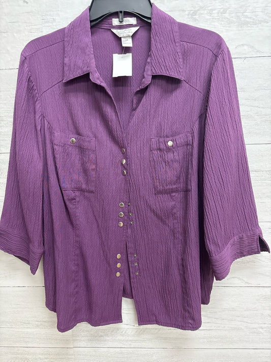 Size 1X CJ Banks Purple Shirt