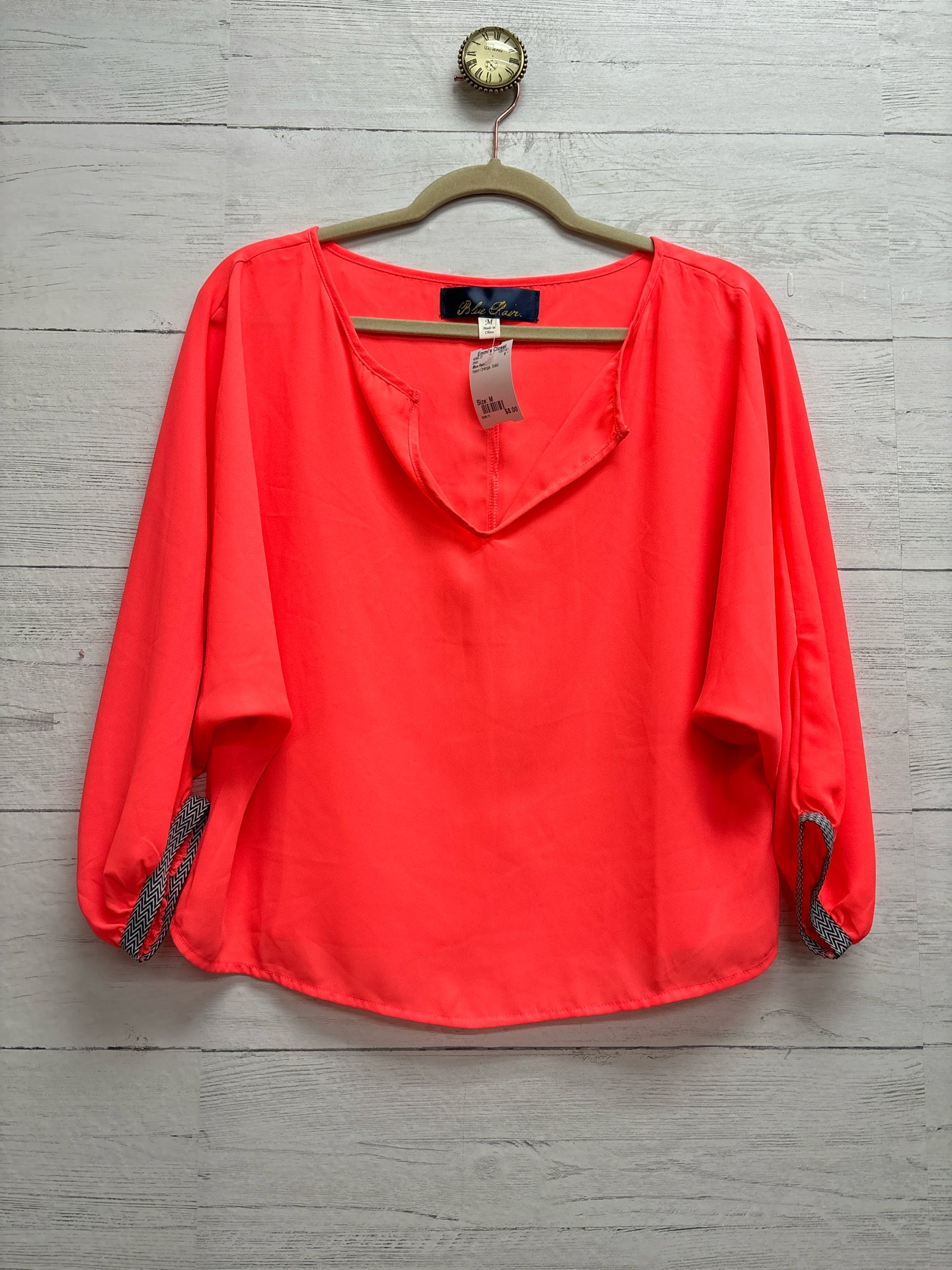 Size M Blue Rain Neon Orange Shirt