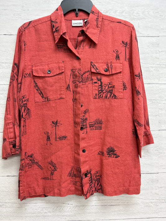 Size S Chico's Design Red/black Shirt