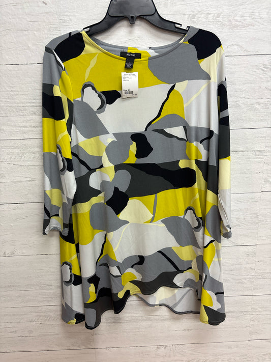 Size M Alfani Yellow/Grey Womens Shirt