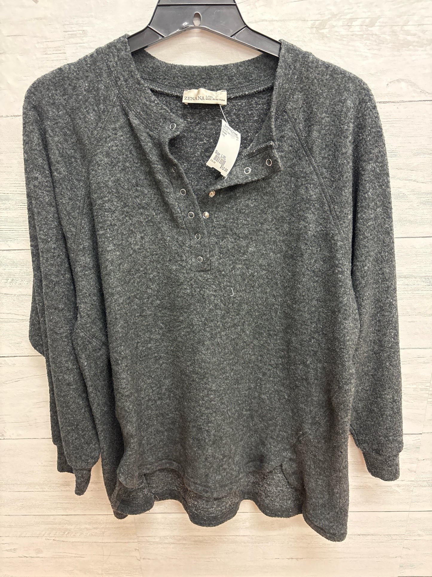 Size L/XL Zenana Grey Womens Shirt