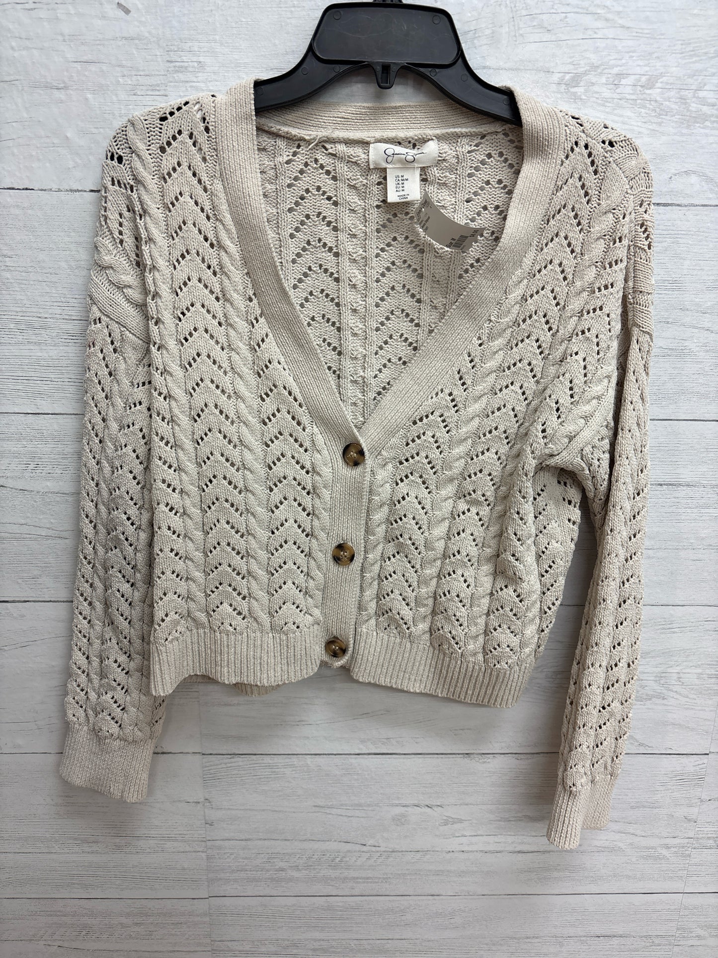 Size M Jessica Simpson Cream Womens Cardigan