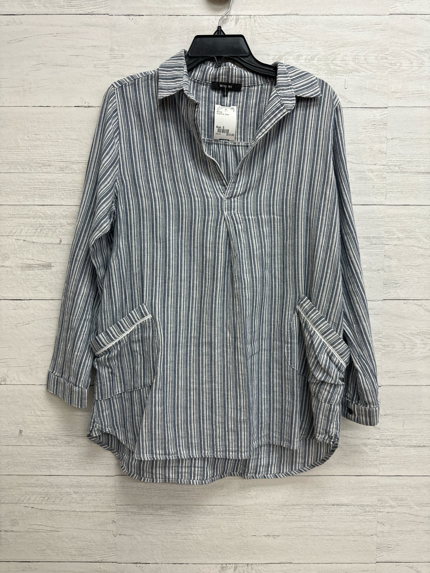 Size S Miss Me Blue/White Shirt