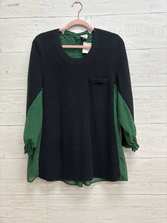 Size M Cabi Black/Green Womens Shirt