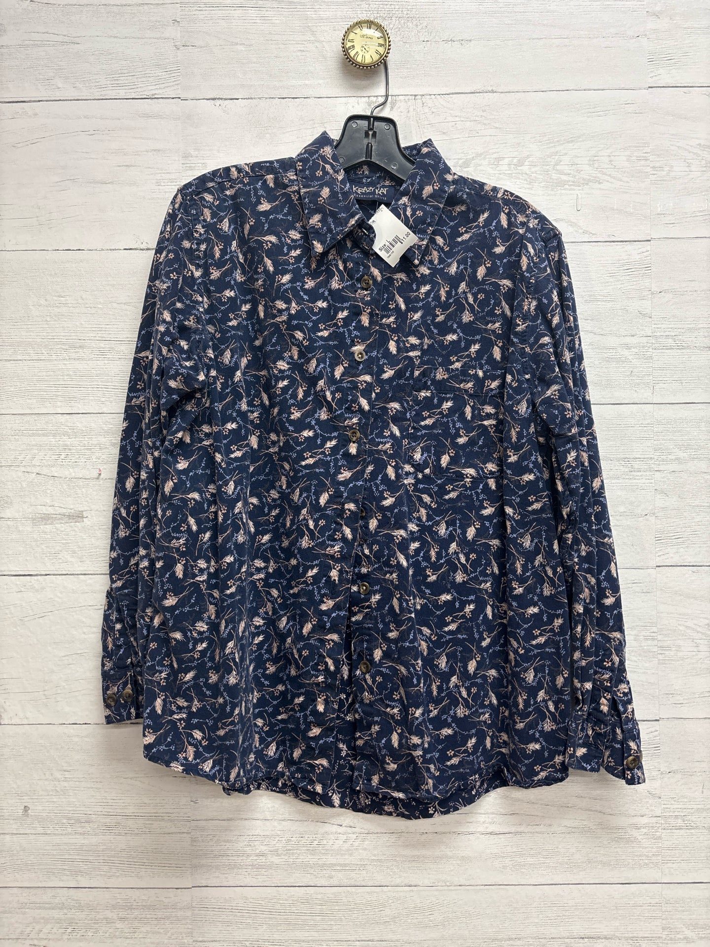 Size L Krazy Kat Blue Print Shirt