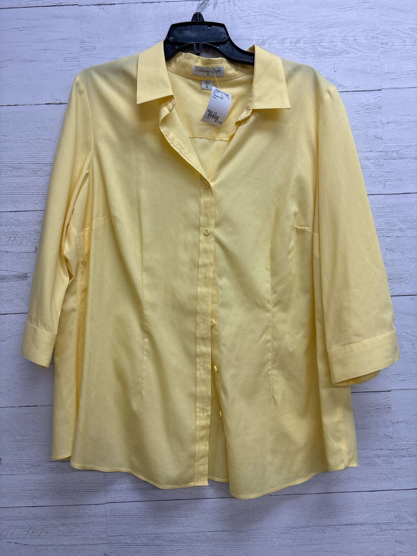 Size 1X Coldwater Creek Yellow Shirt