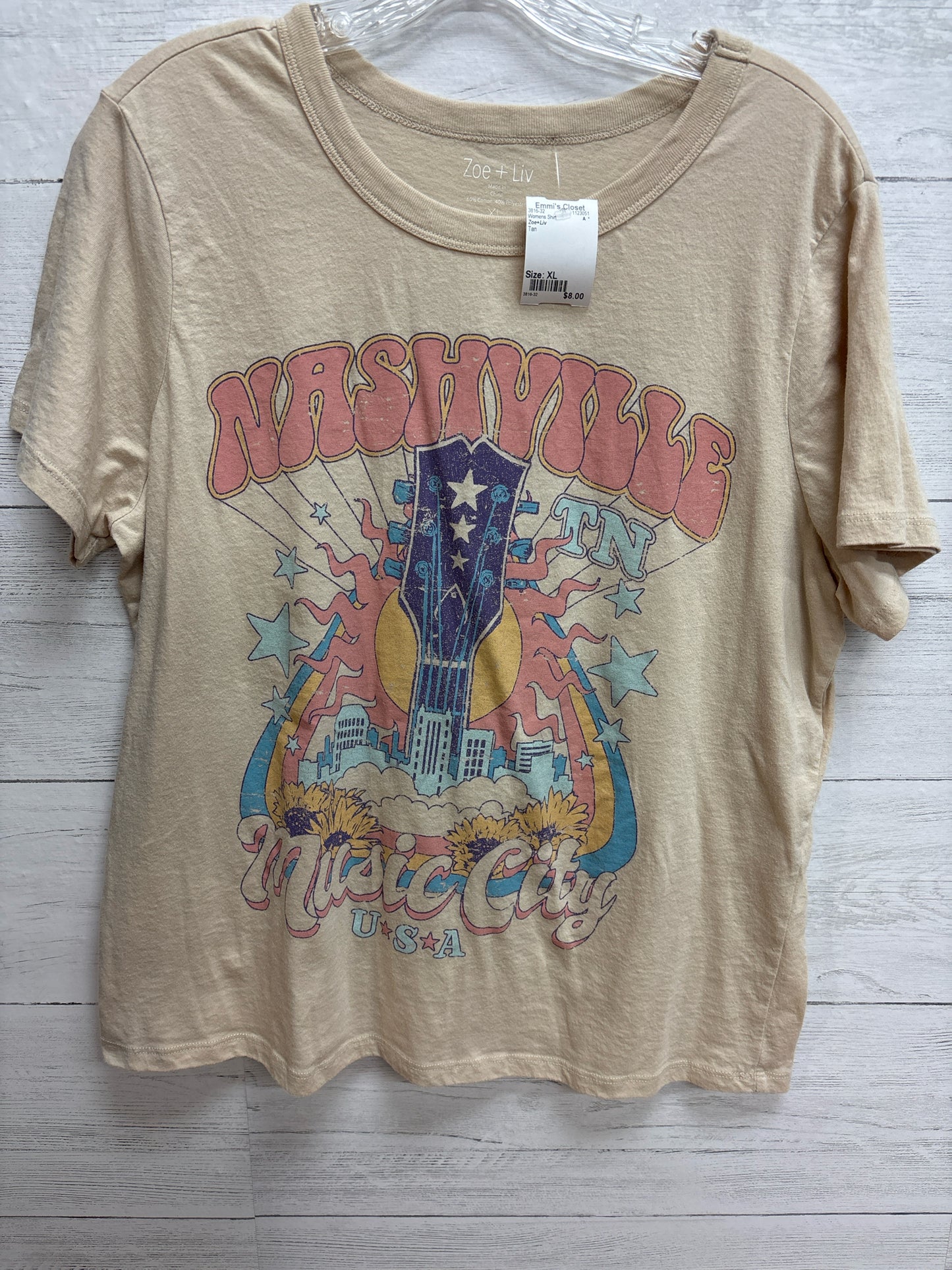 Size XL Zoe+Liv Tan Womens Shirt