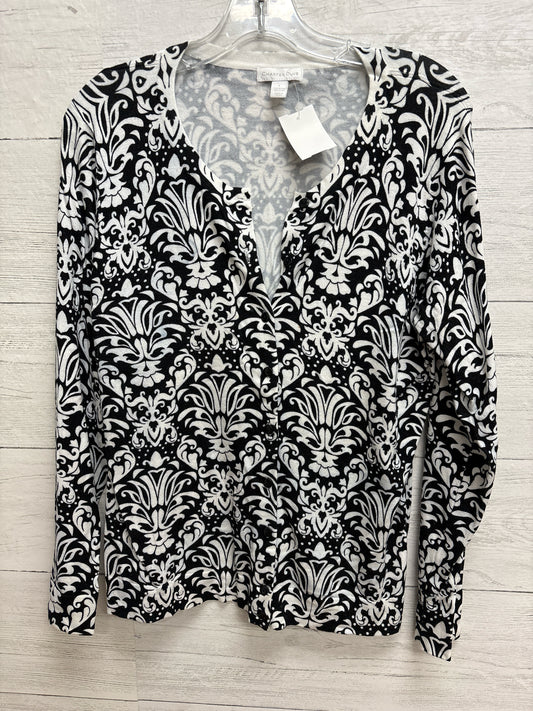 Size L Charter Club Black/White Womens Sweater