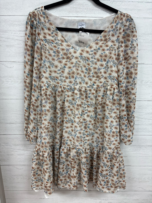 Size S Cozy Co Tan/blue Dress