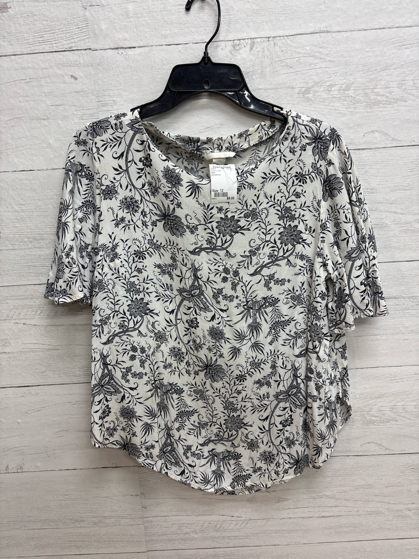 Size 12 H&M Black/White Womens Shirt