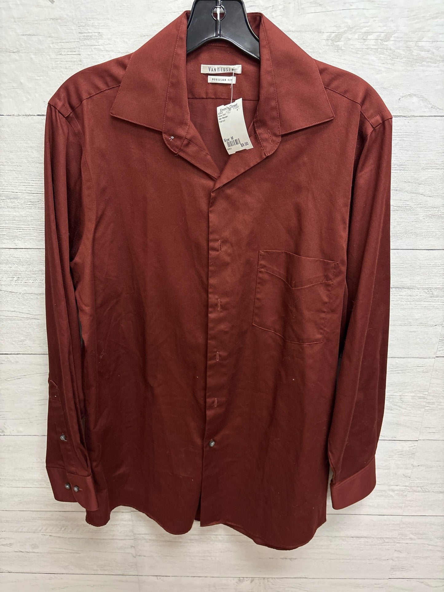 Size M Van Heusen maroon Mens Shirt