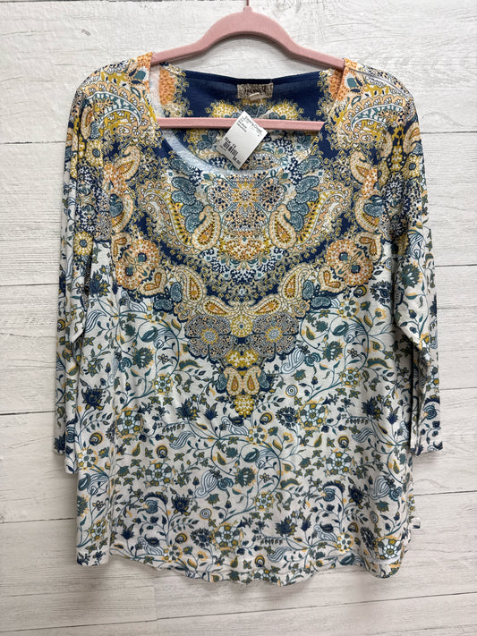 Size 1X One World Yellow/White Shirt
