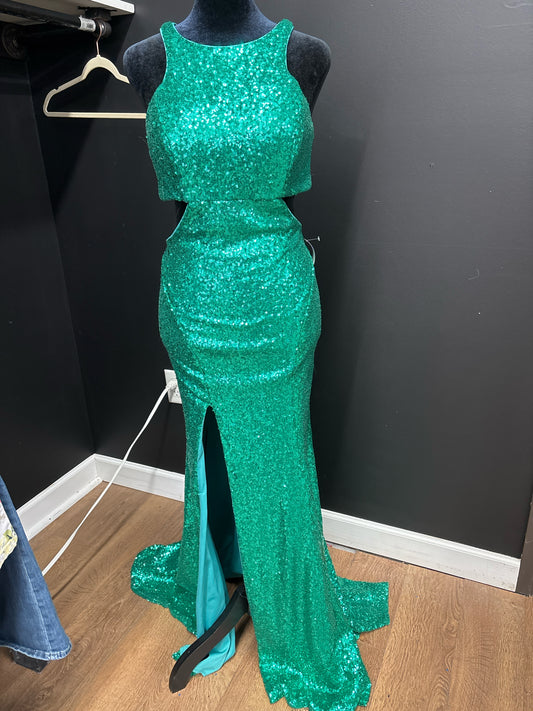 Size 6 Tiffany Designs Green Gown