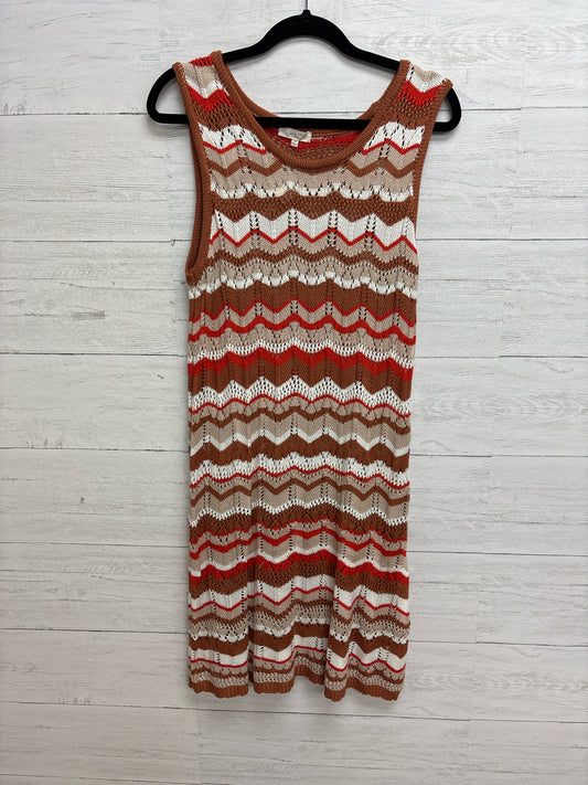 Size 1X Ultra Flirt orange/tan Dress