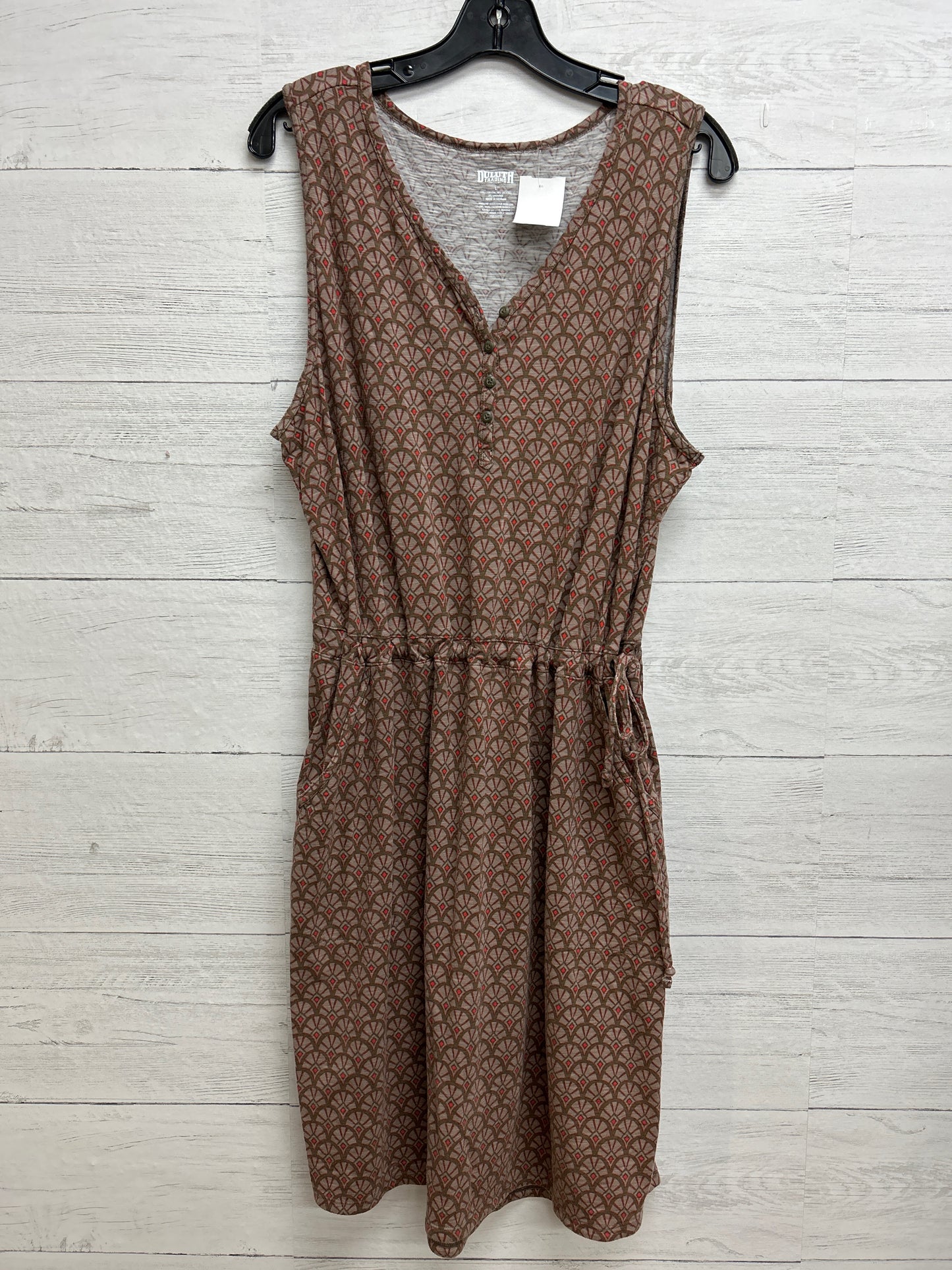 Size L Duluth Trading Co Brown Dress