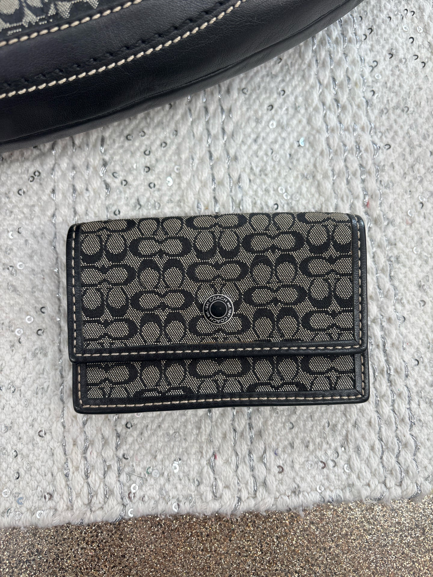 Coach black/tan Purse