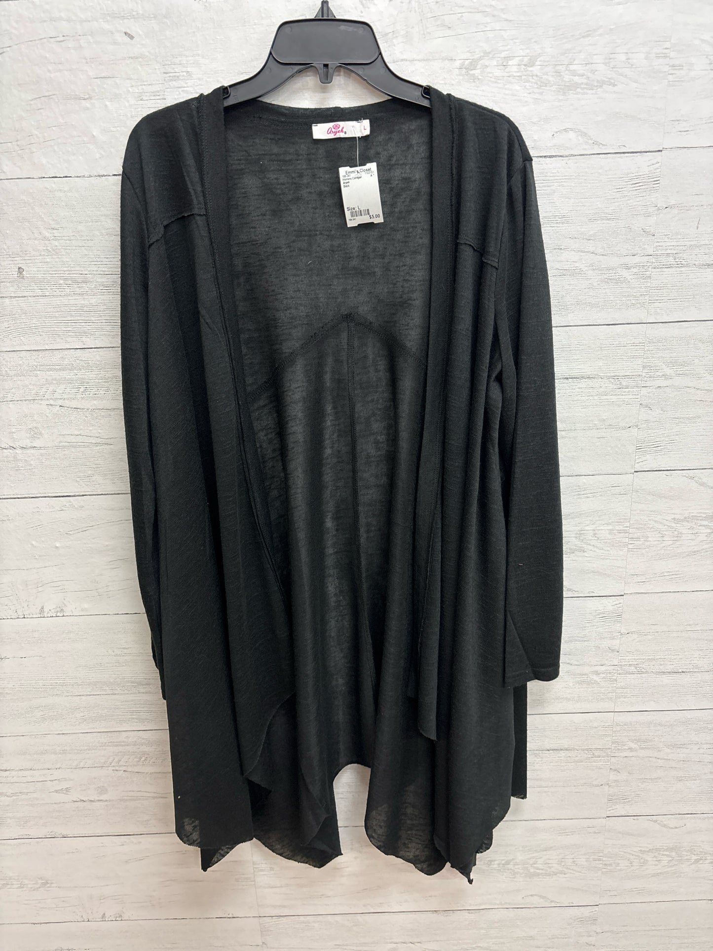 Size L Aryeh Black Womens Cardigan