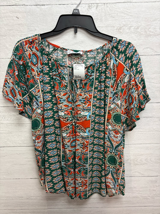 Size XL ELINGS Green/Orange Womens Shirt