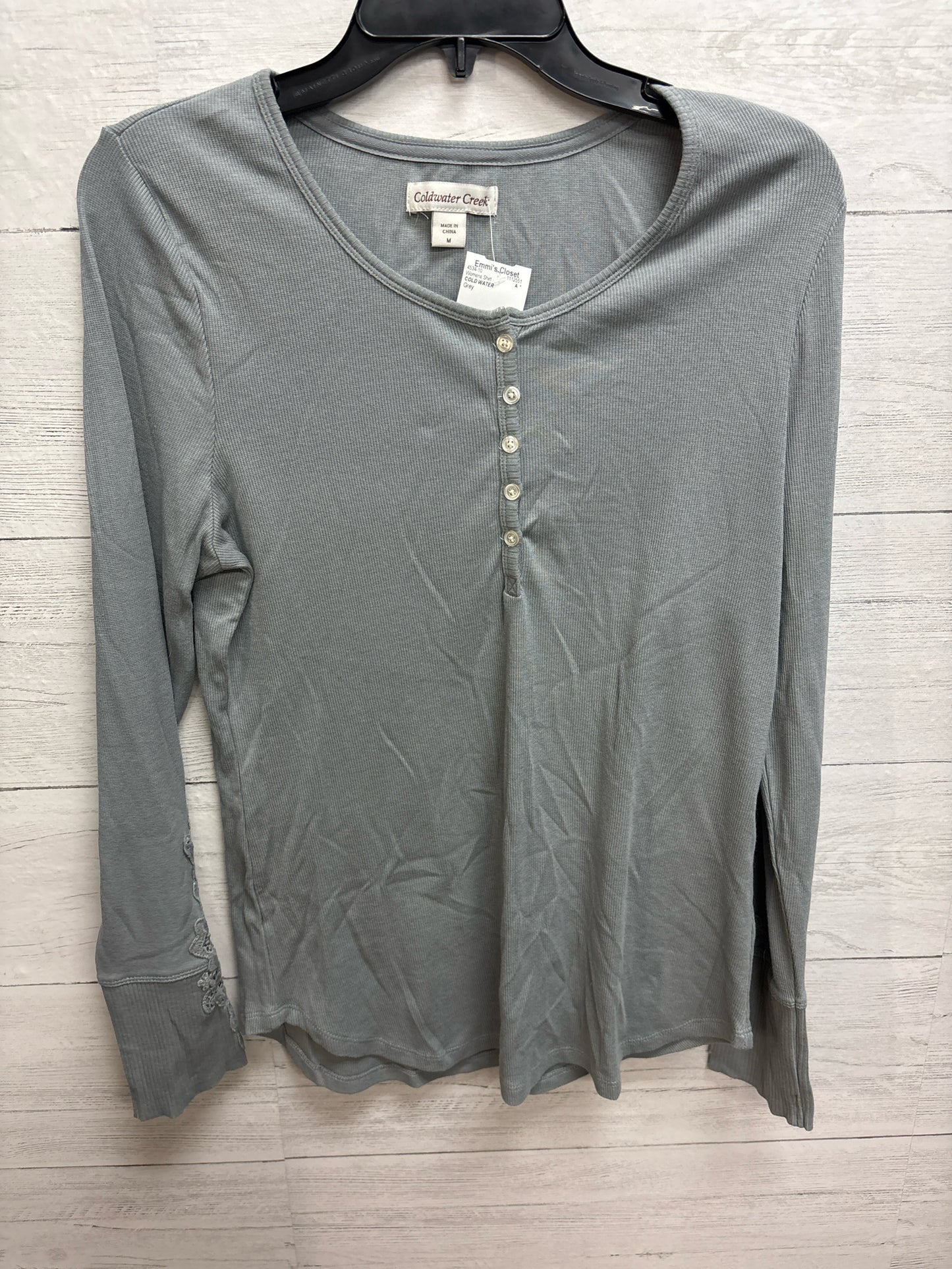 Size M COLD WATER Grey Womens Shirt