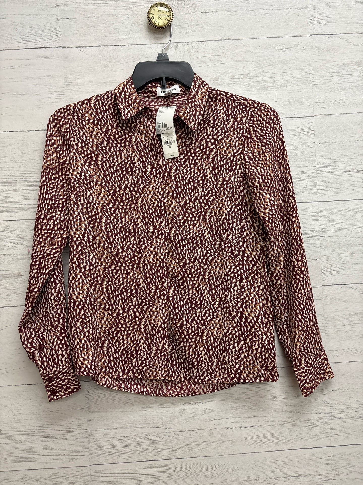 Size XS Express Red Print Shirt