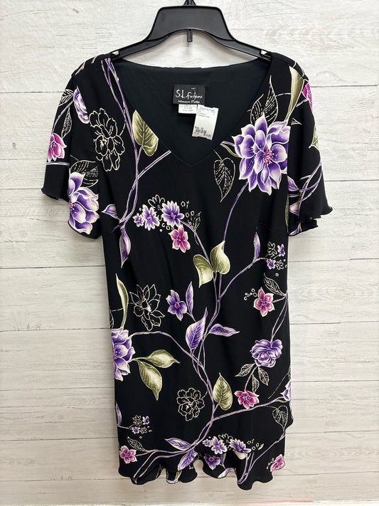 Size 20 S.L.Fashions Purple/Black Dress