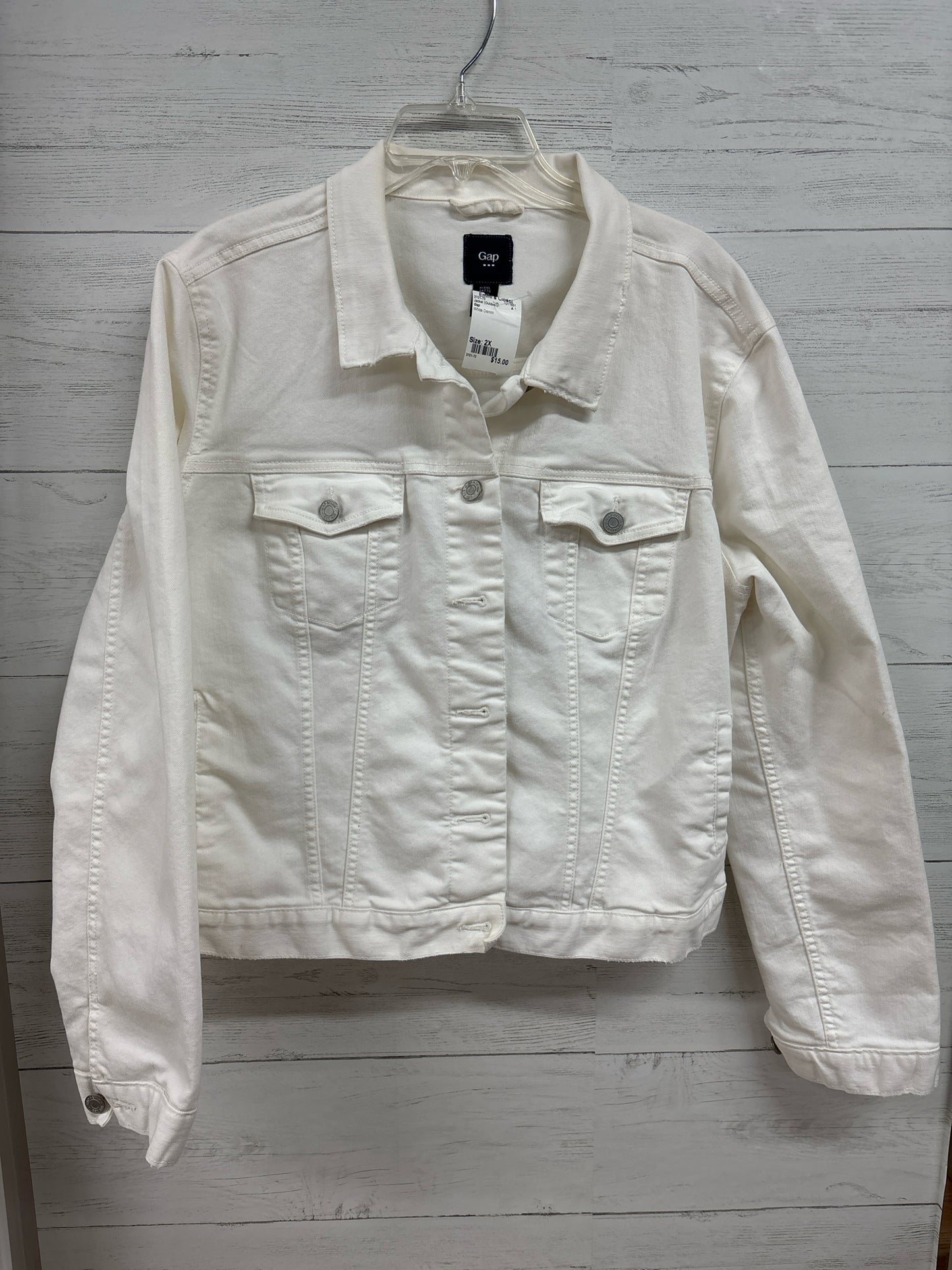 Size 2X Gap White Denim Jacket (Outdoor)