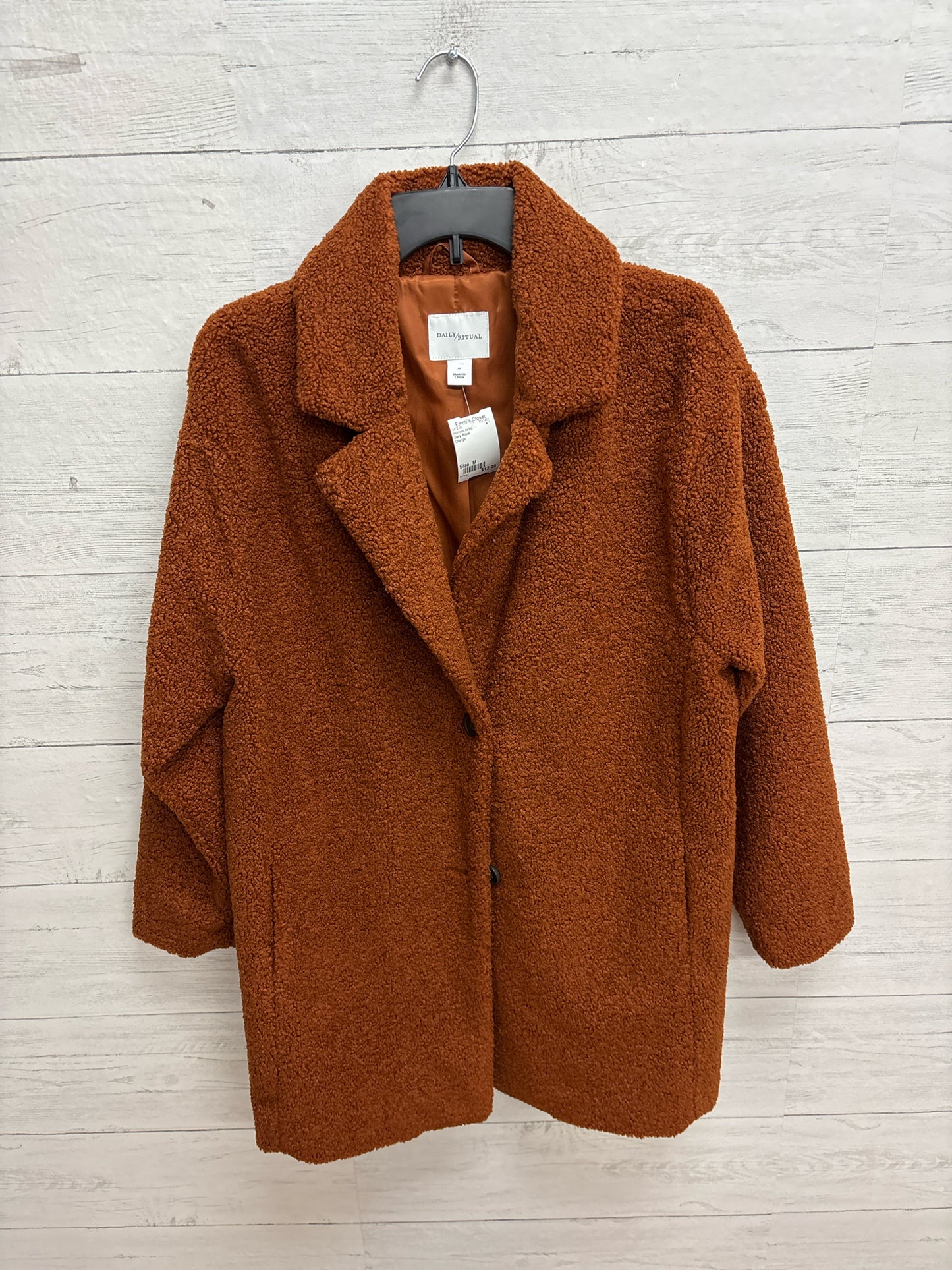 Size M Daily Ritual Orange Womens Jacket