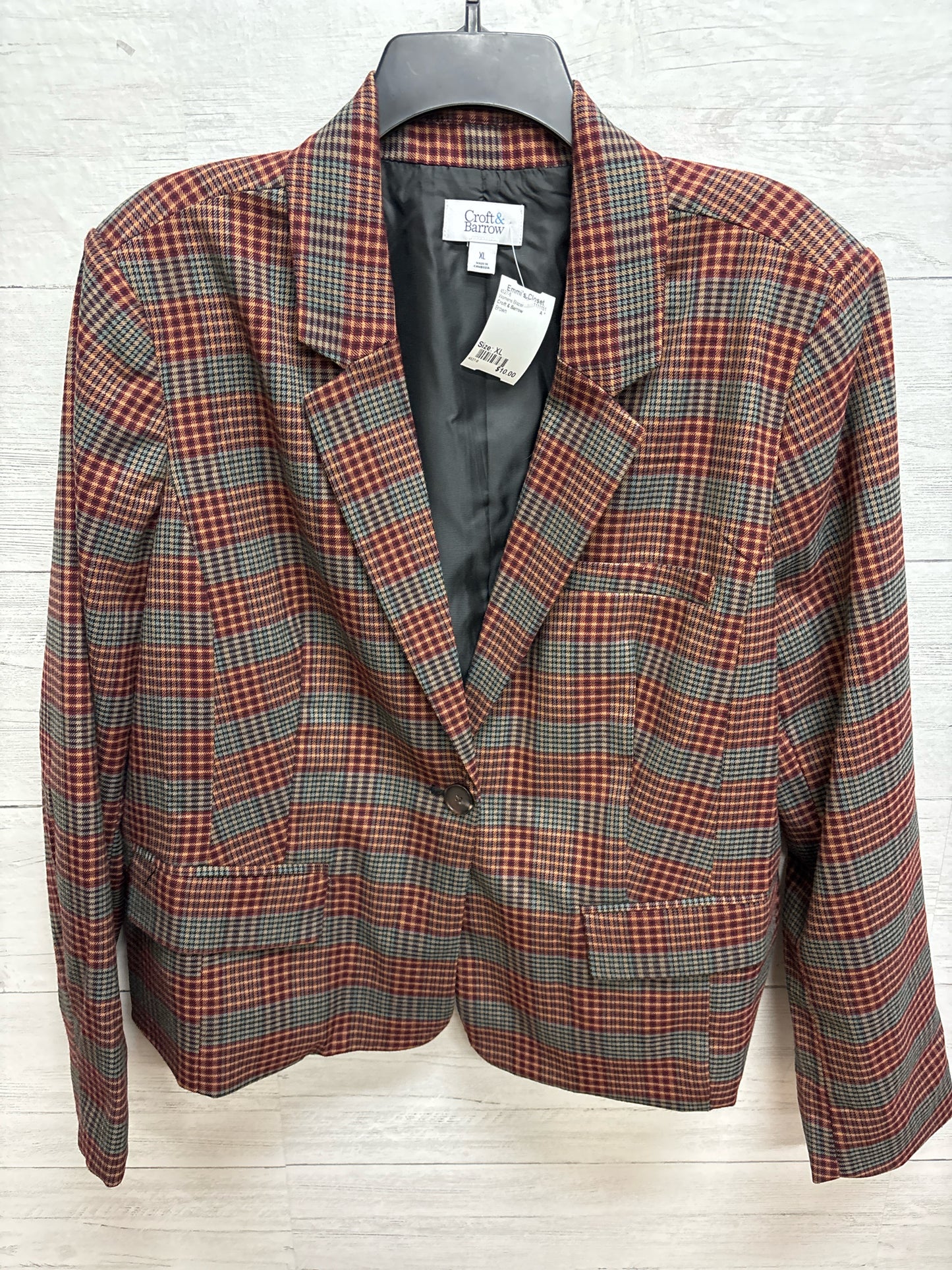 Size XL Croft & Barrow Brown Womens Blazer