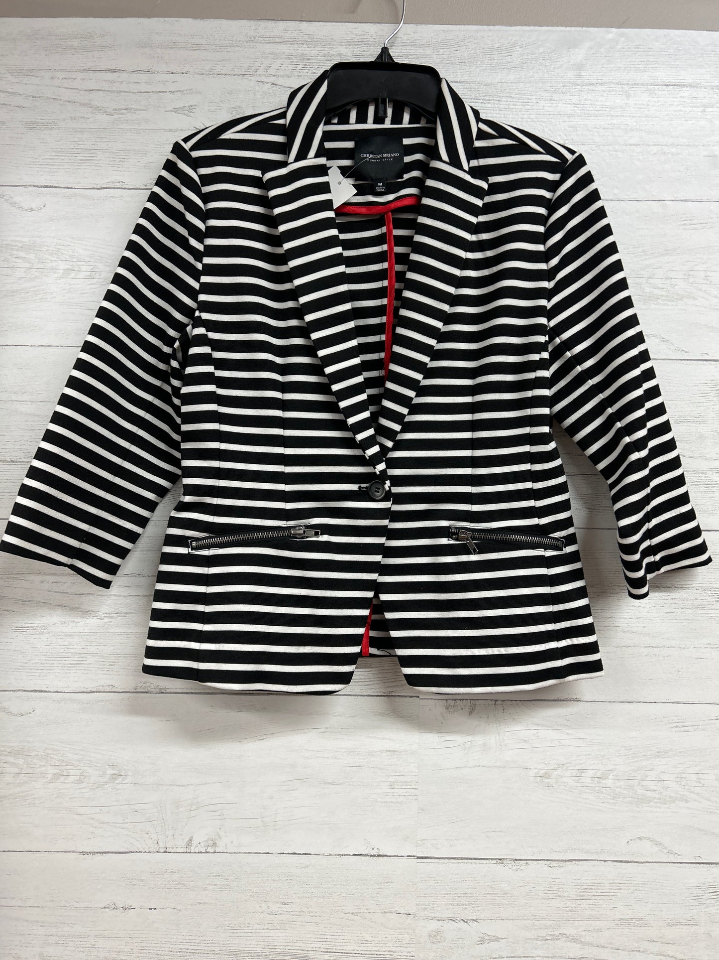 Size M Christian Siriano Black/White Blazer