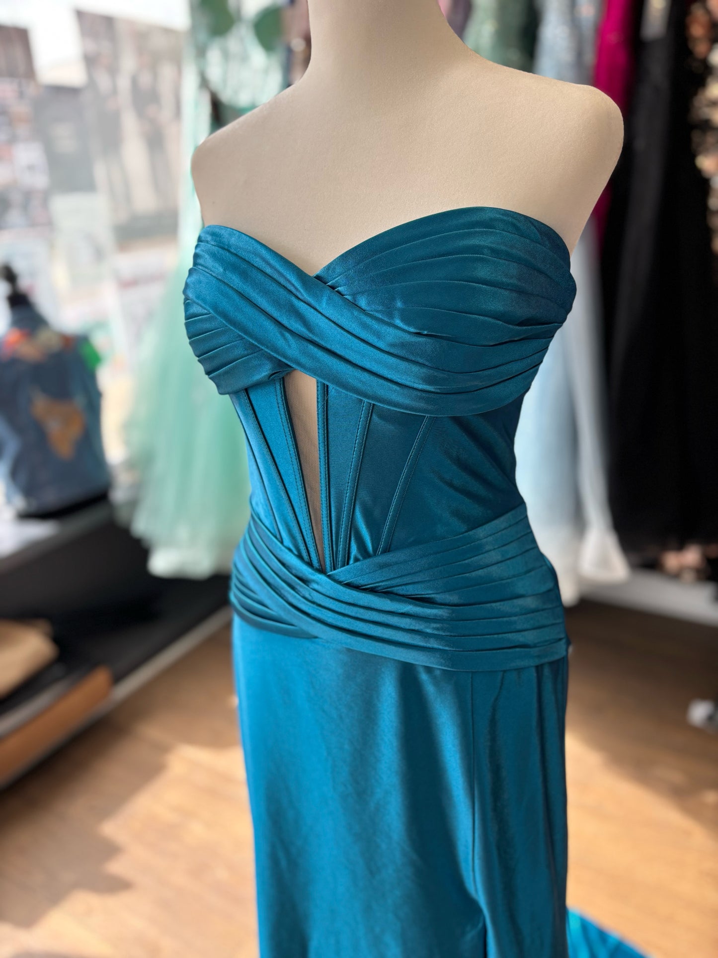 Size 10 Emmi's Elegance Turquoise Gown
