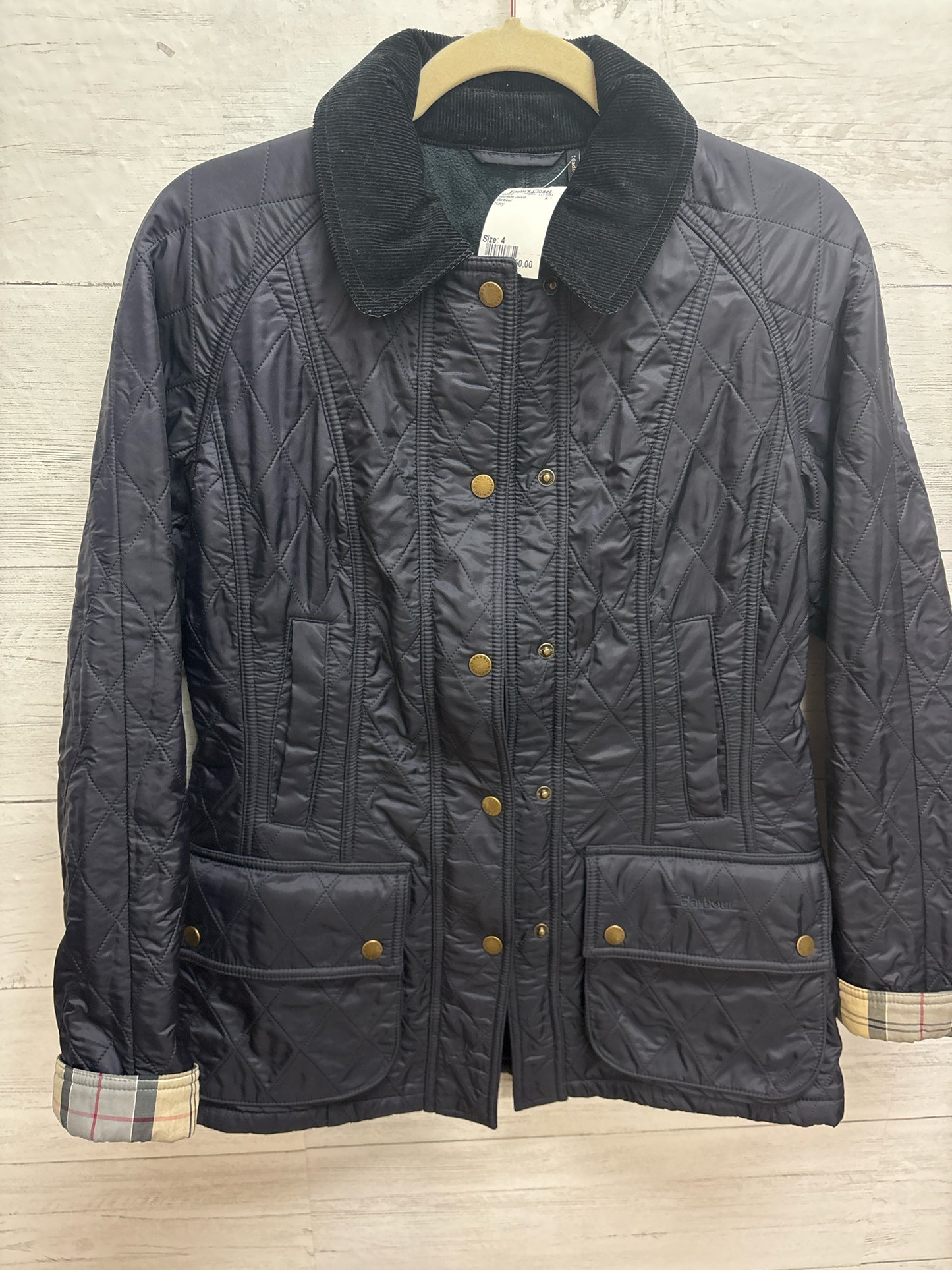 Size 4 Barbour Navy Womens Jacket