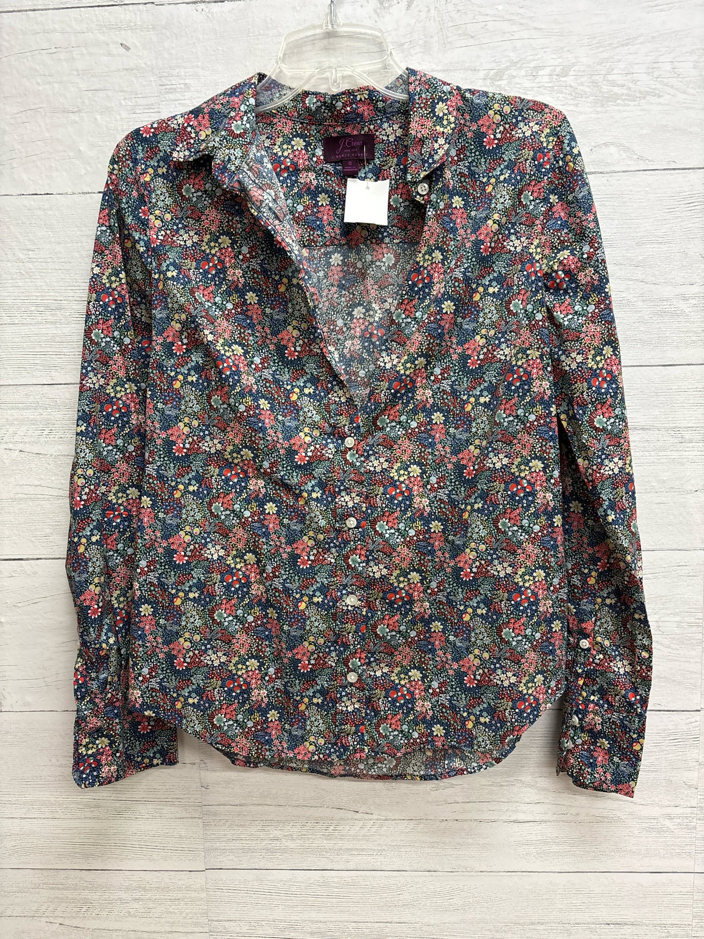 Size 8 J Crew Blue/Pink Womens Shirt