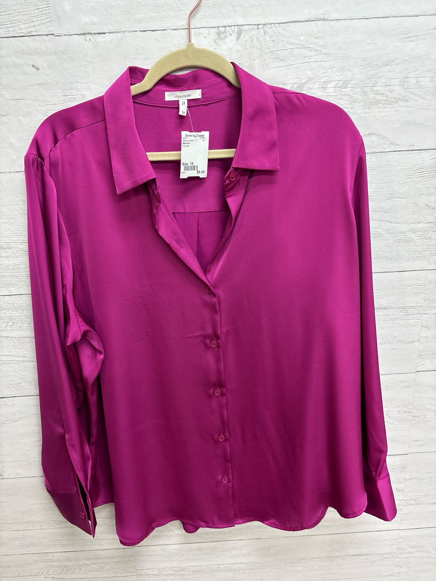 Size 1X Maurices Fuschia Womens Shirt