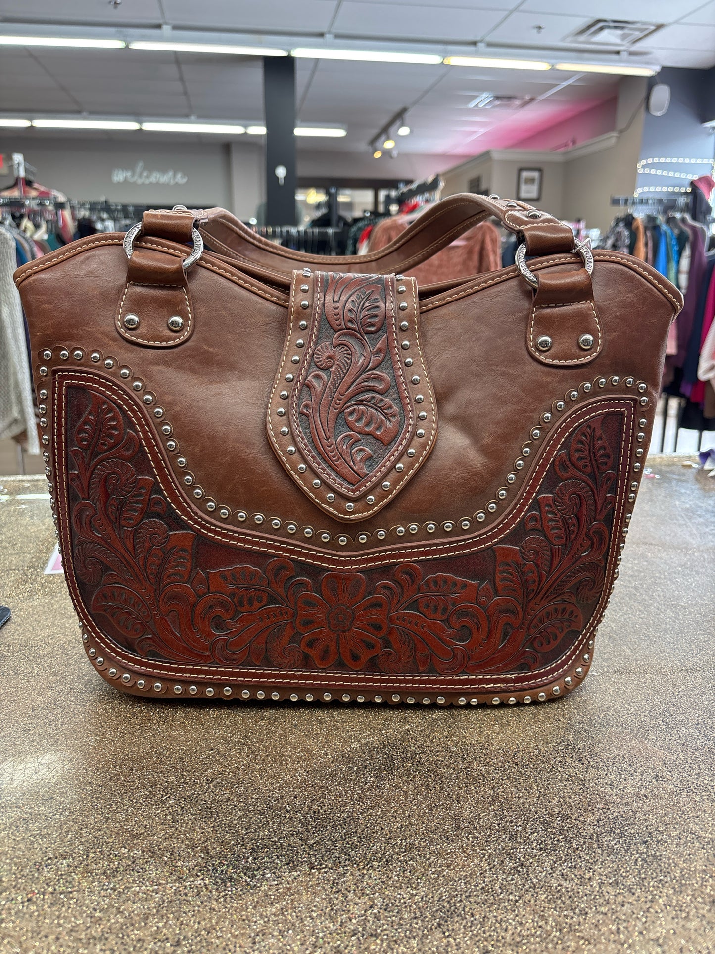 Montana West brown/silver Purse