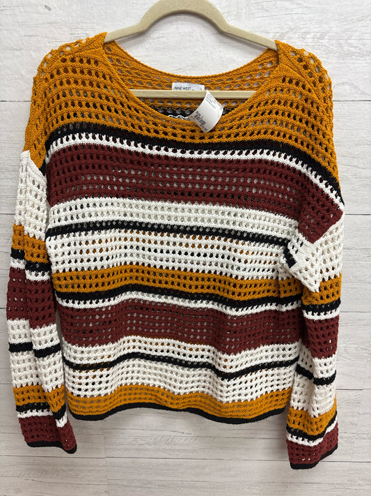 Size L Nine West ora/maroon/white Womens Sweater